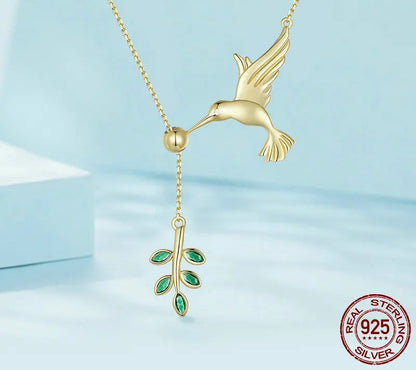 925 Sterling Silver Spring Bird Necklace - TEA LU SHOP