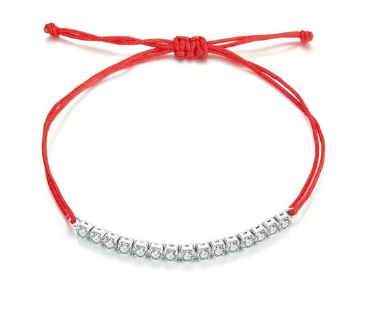 925 Sterling Silver Zircon Lucky Red Rope Bracelet - Shine Bright Store