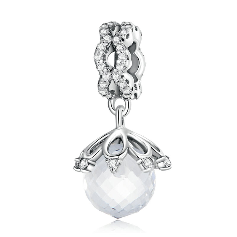 925 Sterling Silver Crystal Ball Charms - TEA LU SHOP