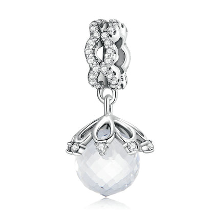 925 Sterling Silver Crystal Ball Charms - TEA LU SHOP