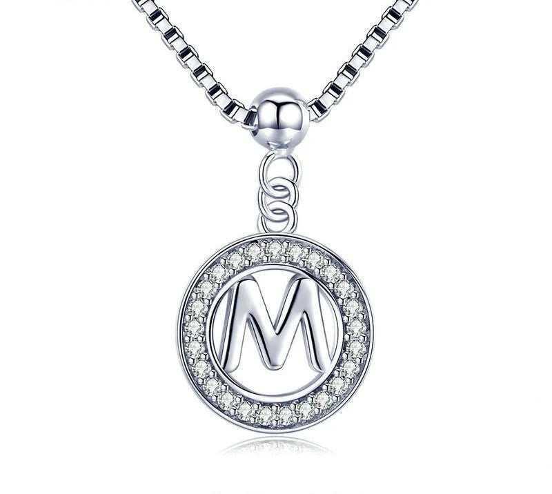 925 Sterling Silver Vintage Letter A to Z Necklace - TEA LU SHOP