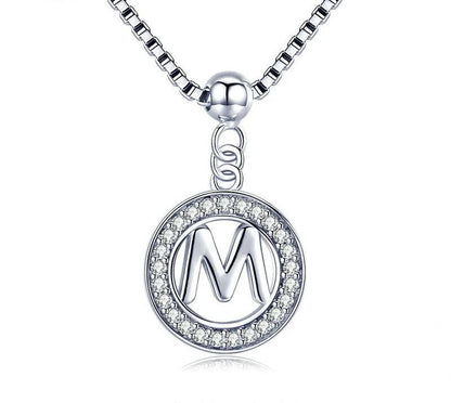 925 Sterling Silver Vintage Letter A to Z Necklace - TEA LU SHOP