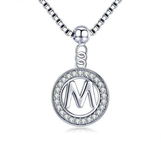 925 Sterling Silver Vintage Letter A to Z Necklace - TEA LU SHOP