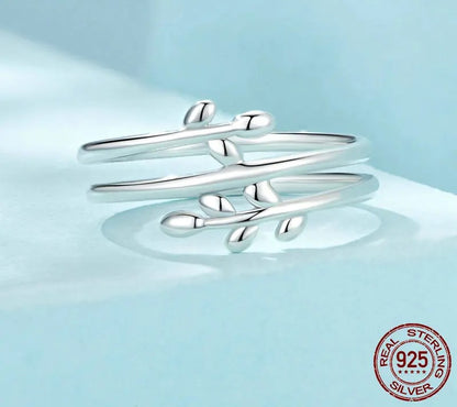 925 Sterling Silver Multi-layer Lucky Leaves Statement Ring - Shine Bright Store