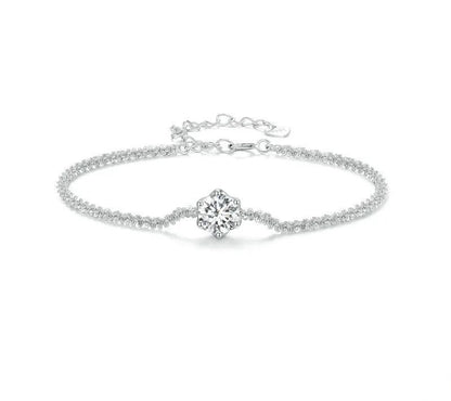 925 Sterling Silver Moissanite Bracelet - TEA LU SHOP