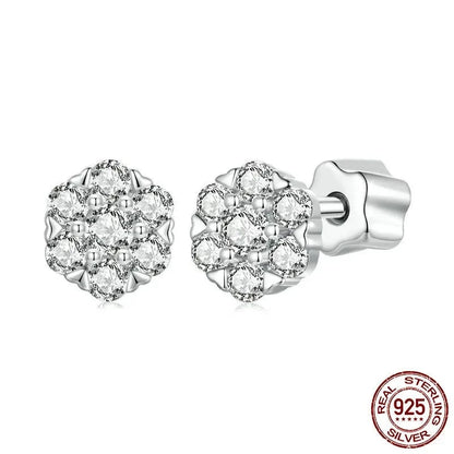 Classic Flower Moissanite Stud Earrings
