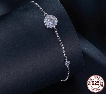 925 Sterling Silver Moissanite Bracelet - TEA LU SHOP