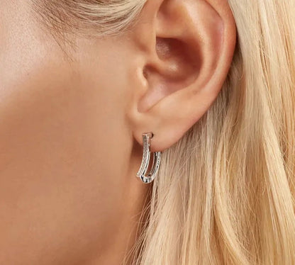 Exquisite Moon and Star Huggie Hoop Earrings