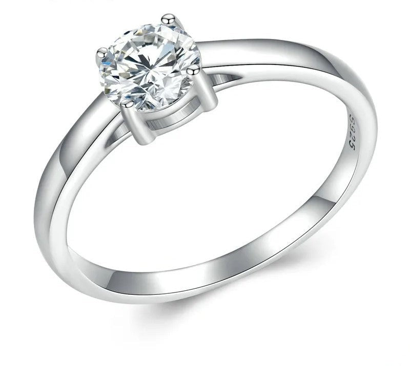 925 Sterling Silver Moissanite Ring - TEA LU SHOP