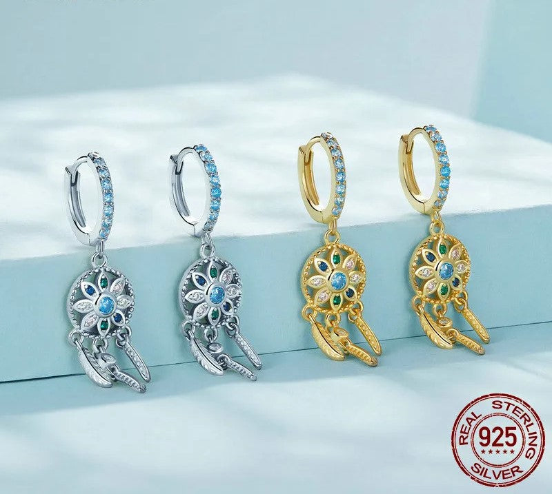 925 Sterling Silver Boho Drop Earrings - TEA LU SHOP