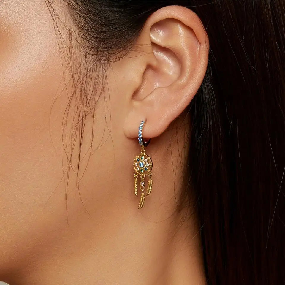 925 Sterling Silver Boho Drop Earrings - TEA LU SHOP