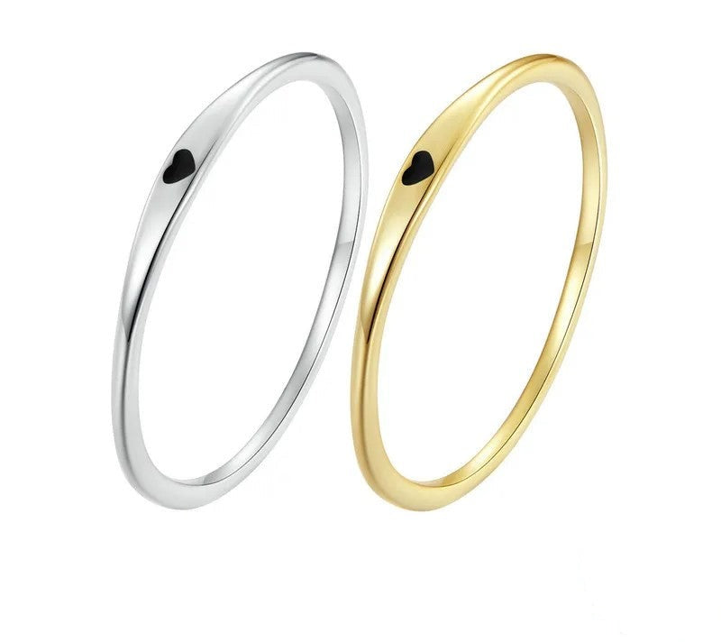 925 Sterling Silver Simple Carve Heart Ring - TEA LU SHOP