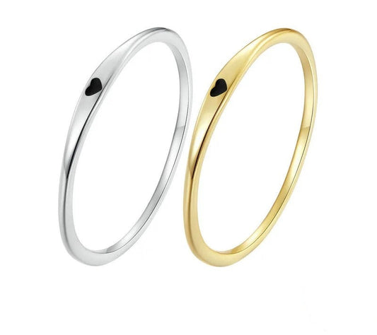 925 Sterling Silver Simple Carve Heart Ring - TEA LU SHOP