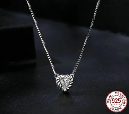 925 Sterling Silver Heart-Shaped Moissanite Necklace - Shine Bright Store