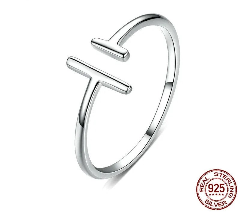 925 Sterling Silver Simple Minimalist Open Adjustable Ring - TEA LU SHOP