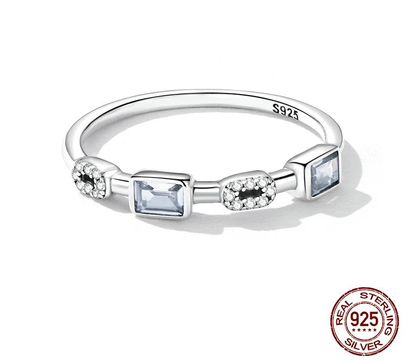 925 Sterling Silver Elegant Geometric Ring - TEA LU SHOP