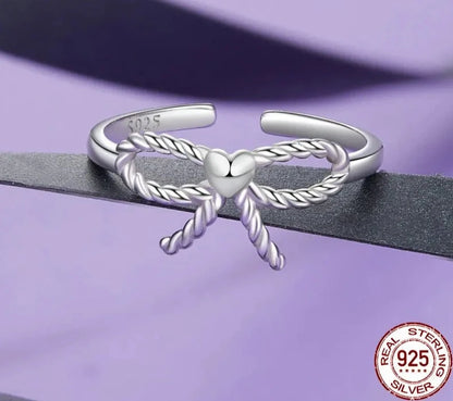 925 Sterling Silver Bow Rings