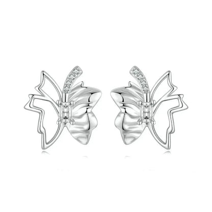 925 Sterling Silver Butterfly Stud Earrings
