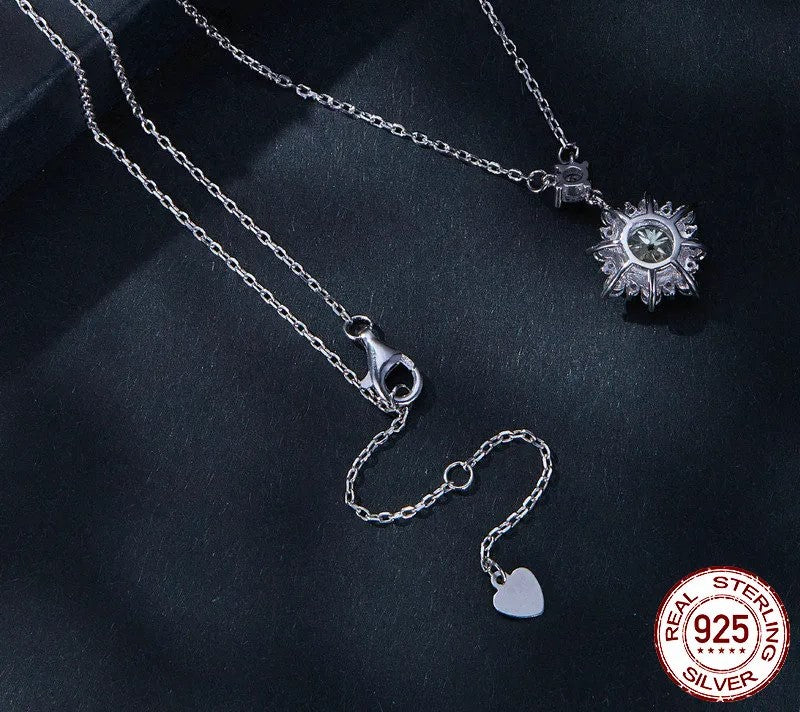 925 Sterling Silver Moissanite Necklace - TEA LU SHOP