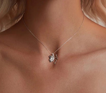 925 Sterling Silver Butterfly Pendant Necklace
