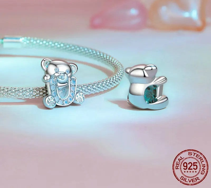 925 Sterling Silver Cute Bear Charms "I love U" - Shine Bright Store