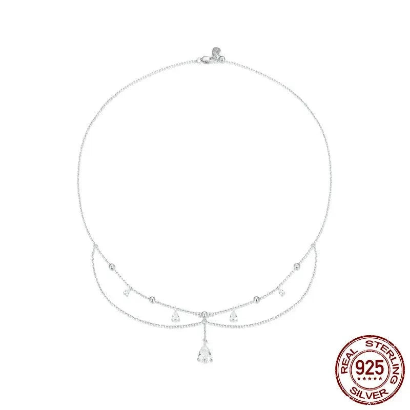 White Gold Plated Sun and Moon Necklace