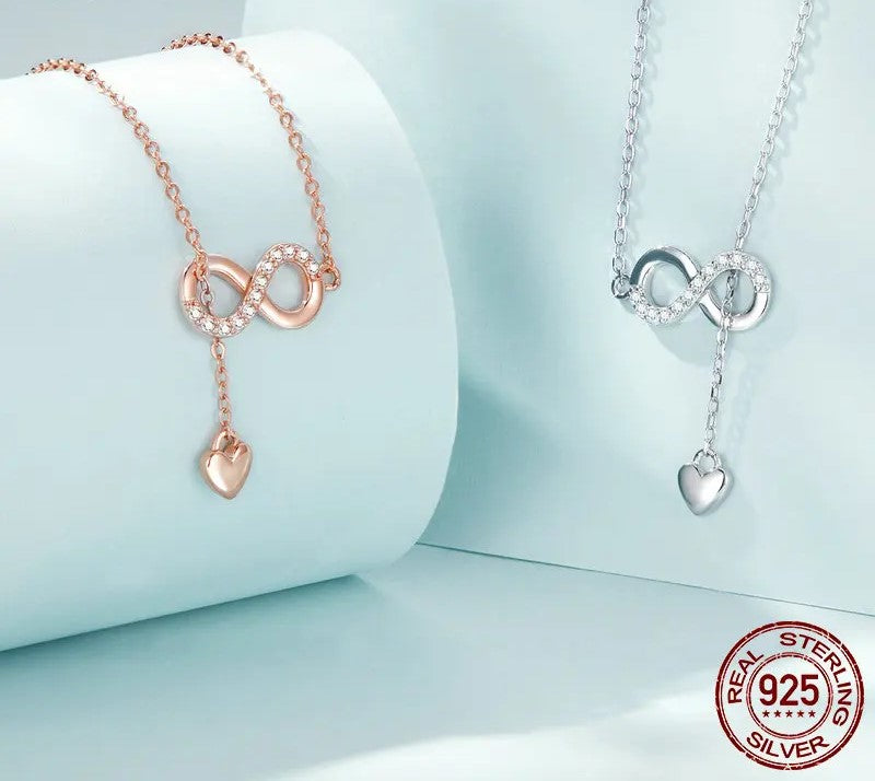 925 Sterling Silver Infinity Love Pendant Necklace - TEA LU SHOP