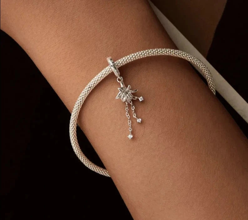 925 Sterling Silver Flower Charm