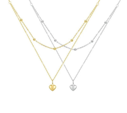 925 Sterling Silver Heart Pendant Necklace - TEA LU SHOP