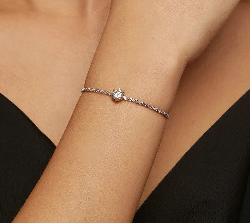 925 Sterling Silver Moissanite Bracelet - TEA LU SHOP