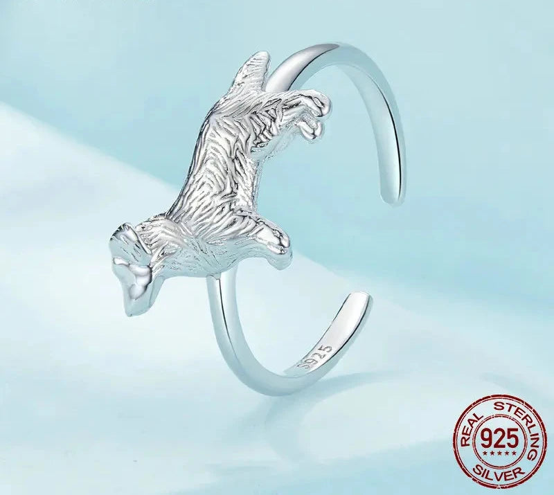 925 Sterling Silver Golden Retriever Ring