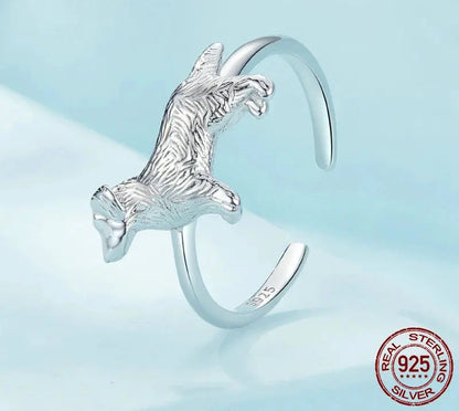 925 Sterling Silver Golden Retriever Ring