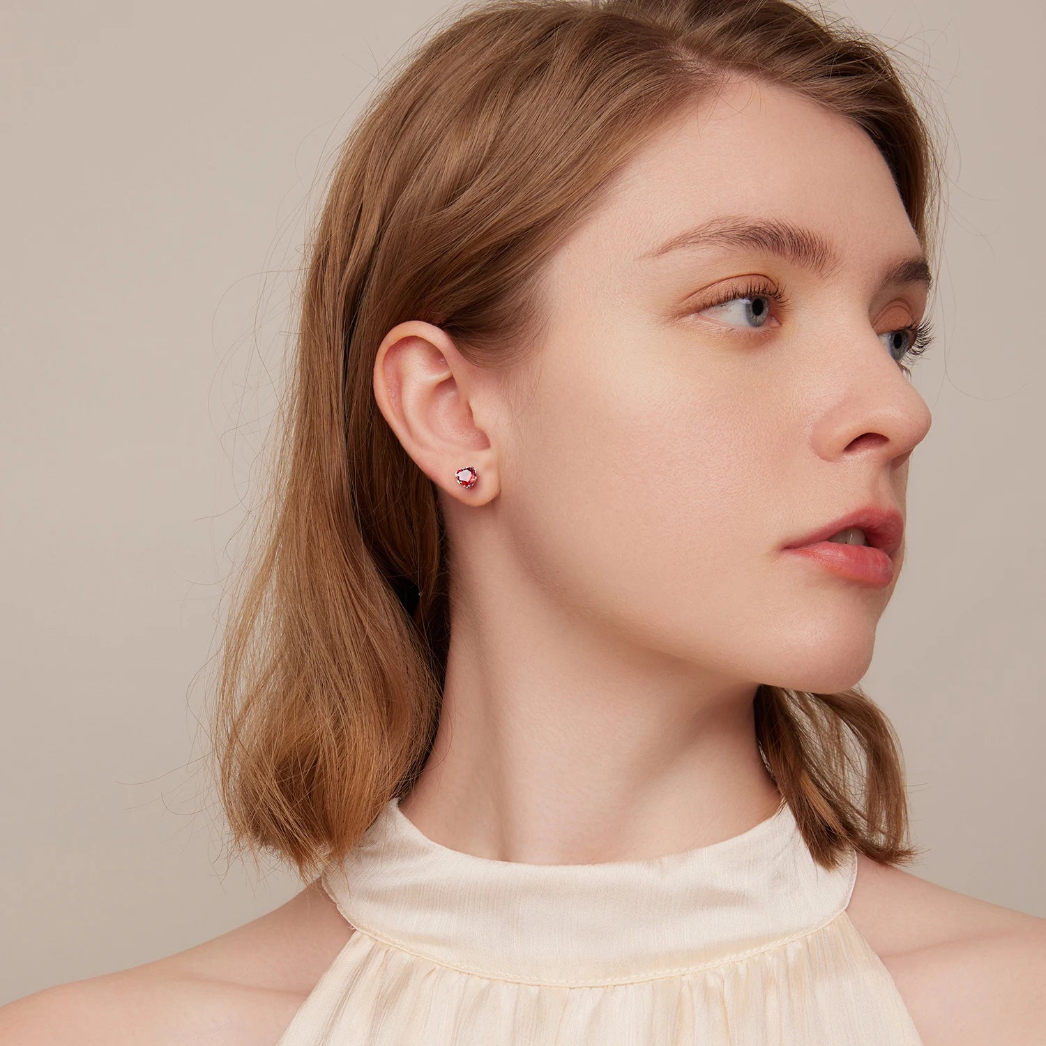 925 Sterling Silver Heart Stud Earrings - TEA LU SHOP