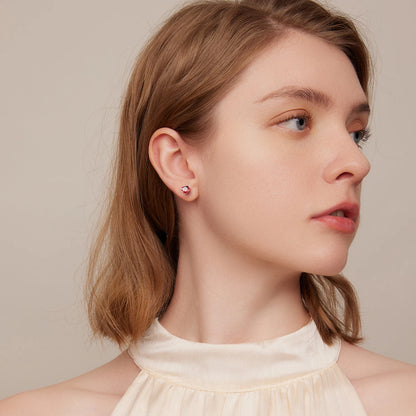 925 Sterling Silver Heart Stud Earrings - TEA LU SHOP