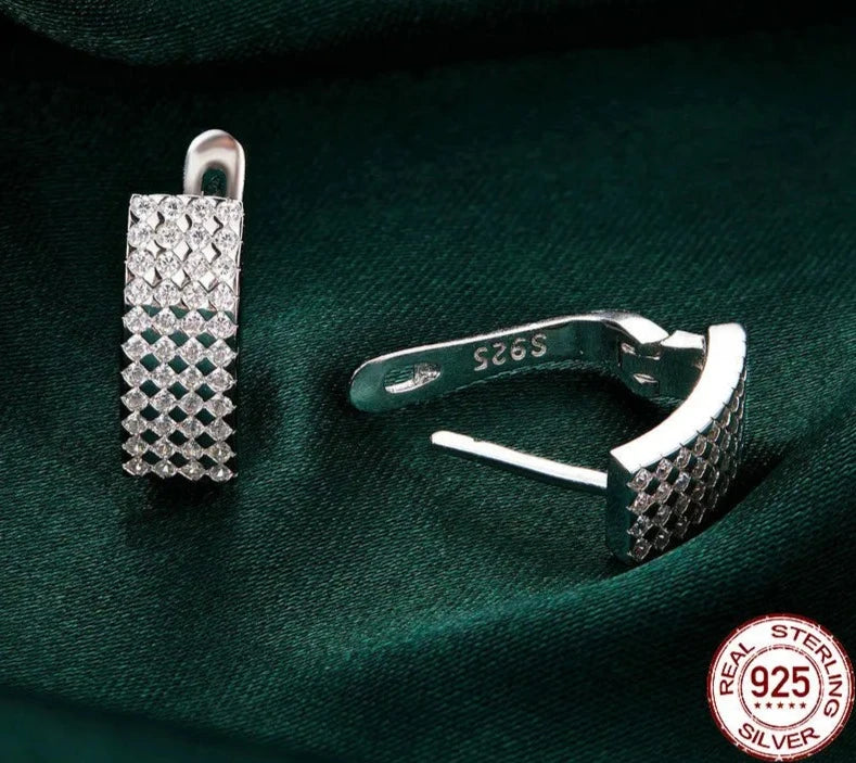 Delicate Sparkling CZ Hoop Earrings