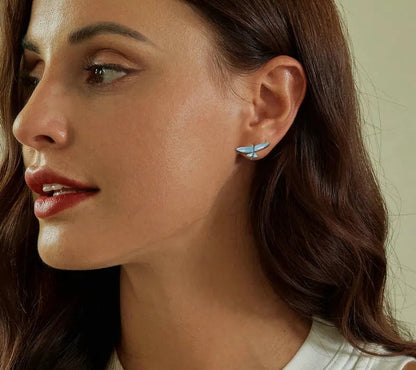 925 Sterling Silver Flying Fish Stud Earrings - Shine Bright Store