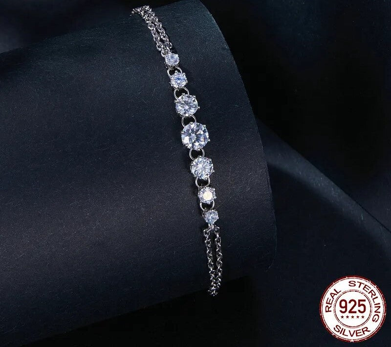 Adjustable Sparkling Moissanite Bracelet - TEA LU SHOP