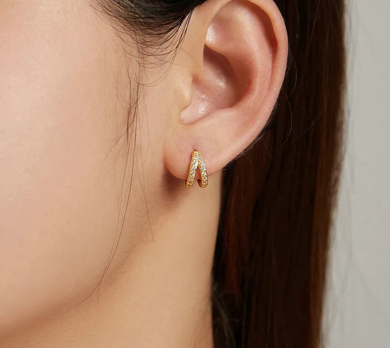 925 Sterling Silver Classic Zircon Geometry Earrings - TEA LU SHOP