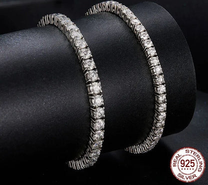 925 Sterling Silver Moissanite Tennis Bracelet - TEA LU SHOP