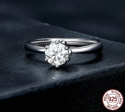 925 Sterling Silver Moissanite Ring - TEA LU SHOP