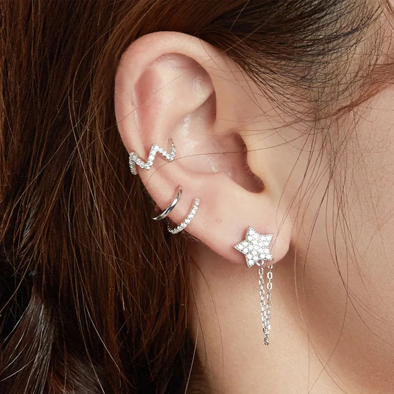 925 Sterling Silver Clip Earrings - TEA LU SHOP