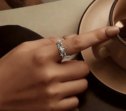 925 Sterling Silver Dazzling CZ Lotus Flower Ring