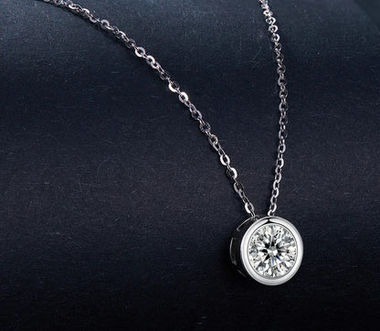 925 Sterling Silver Moissanite Necklace - TEA LU SHOP