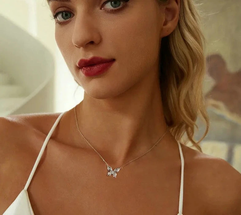 Rose Butterfly Necklace