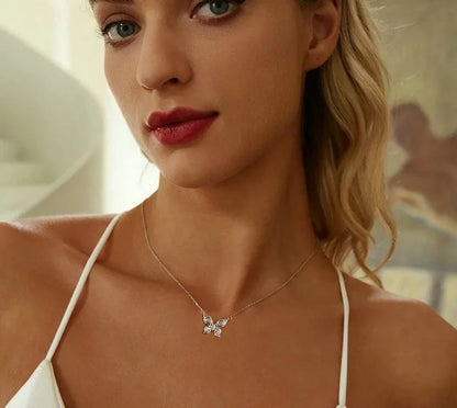 Rose Butterfly Necklace