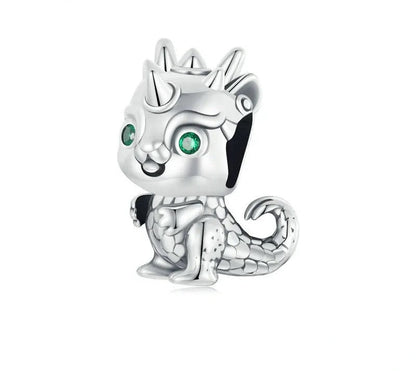 925 Sterling Silver Cute Dragon Charm for Charm Bracelets - TEA LU SHOP
