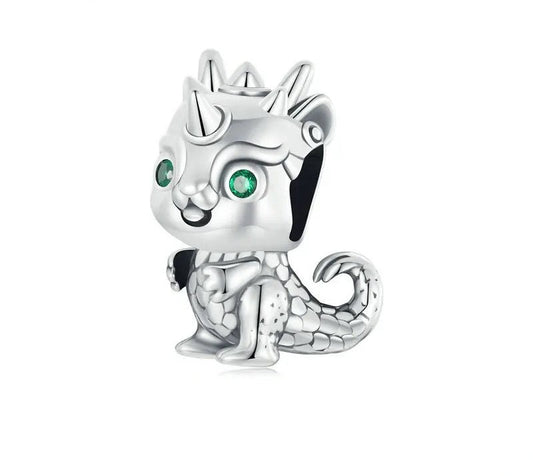 925 Sterling Silver Cute Dragon Charm for Charm Bracelets - TEA LU SHOP