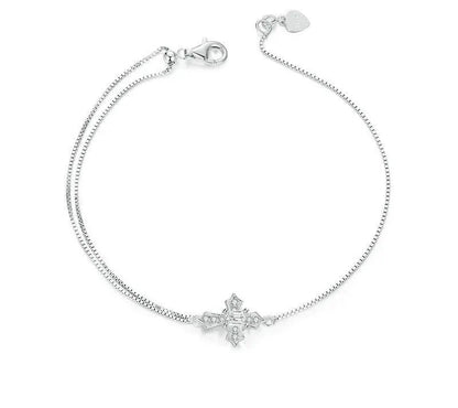 925 Sterling Silver CZ Cross Bracelet - Shine Bright Store