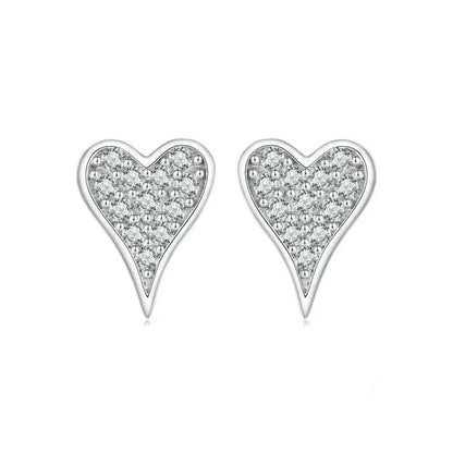 Heart CZ Stud Earrings
