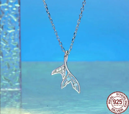 White Gold Plated Fish Tail Necklace